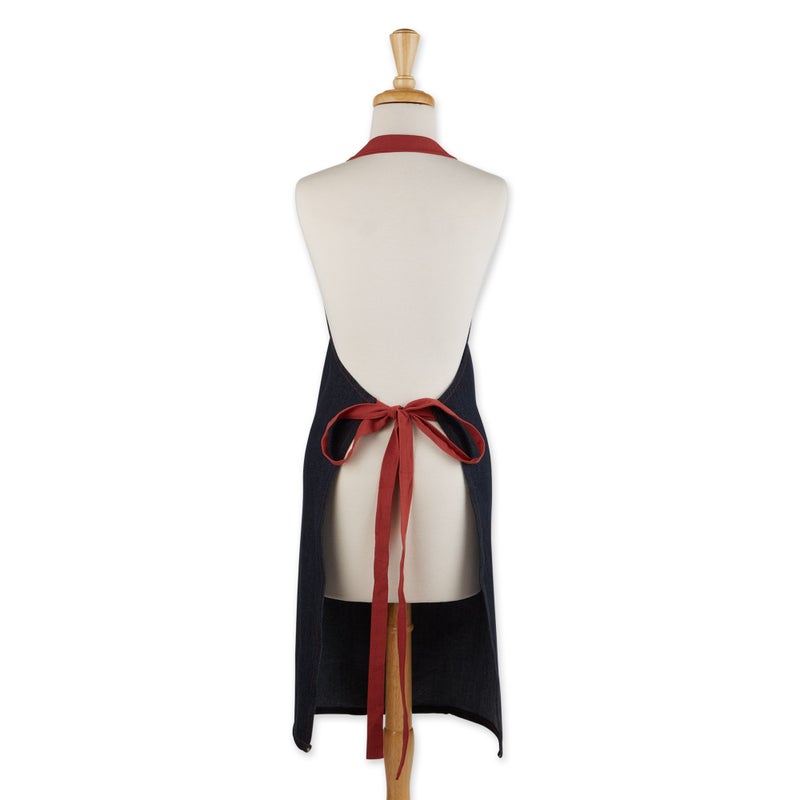 Design Imports DII Bon Appetit Denim Embroidered Apron - Image 2