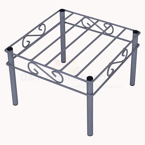 D&V ENGINEERING - Creative in innovation D&V Engineering Heavy Duty Flower Pot Stand | Metal Plant Stand for Large Cement Pots | Indoor & Outdoor Use | 150 kg Weight Capacity | 27x27x20 cm |Grey, Pack of 4 - Image 4
