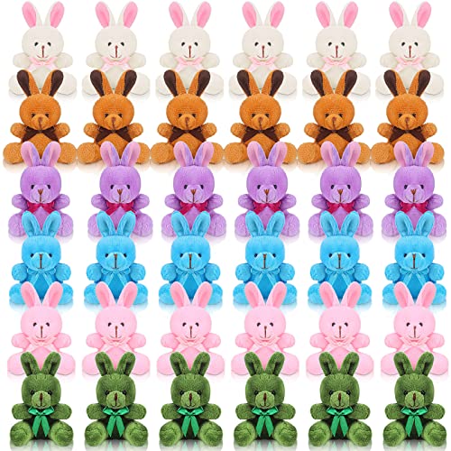 Harrycle 36 Pcs Mini Plush Bunny Bulk 4 Inch Stuffed Animal Bunnies Bulk Christmas Stocking Stuffers Gifts Tiny Rabbits Plushies Dolls Birthday Baby Shower Party Favors Gifts - Image 1