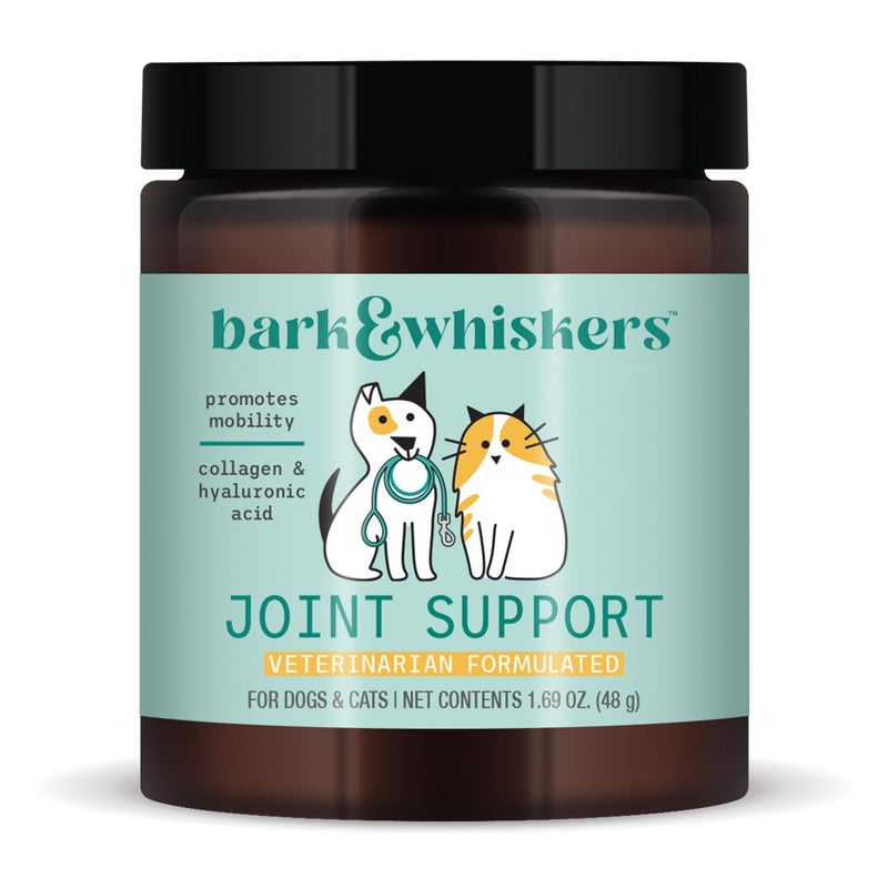 Dr. Mercola Bark & Whiskers Joint Support for Dogs & Cats, 1.69 Oz. (48 g), Collagen & Hyaluronic Acid, Promotes Mobility, Veterinarian Formulated, Non-GMO - Image 1