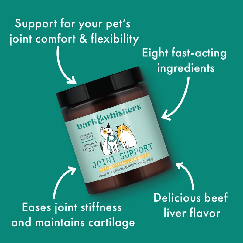 Dr. Mercola Bark & Whiskers Joint Support for Dogs & Cats, 1.69 Oz. (48 g), Collagen & Hyaluronic Acid, Promotes Mobility, Veterinarian Formulated, Non-GMO - Image 5