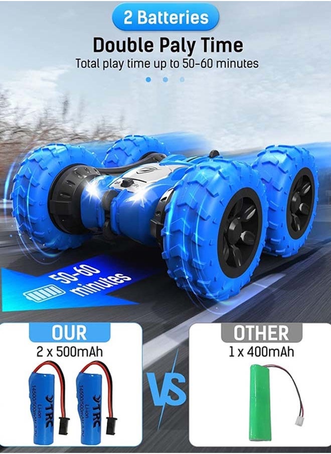 BAYBEE 2 In 1 Double Sided Remote Control Car For Kids, Crawler Rc Car With 360 Flips Changeable Wheels Lights Stunt Cars Racing Car Toy Drift Cars Remote Car Toys For Kids Children 3+Years Boy Girls  - Image 5