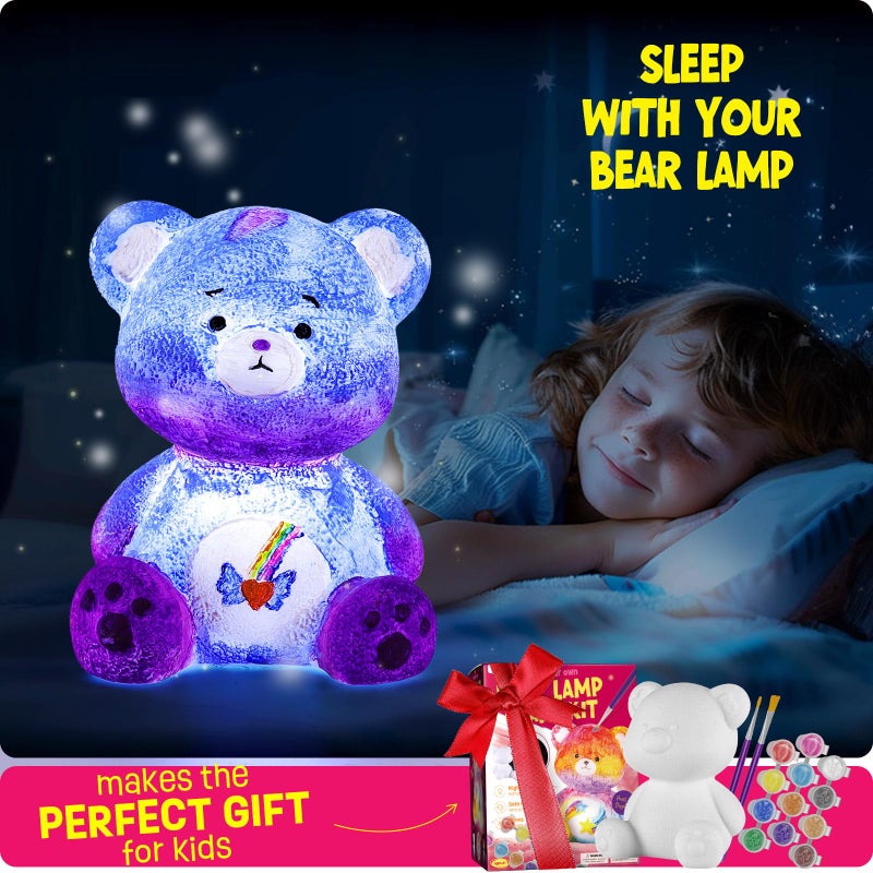 LAOESE Paint Your Own Bear Lamp Kit, Art Supplies Arts & Crafts Kit, Painting kit for Kids 6-12, Arts and Crafts for Kids Ages 8-12, Toys Girls Boy Birthday Gift Ages 6 7 8 9 10 11 12+ - Image 5