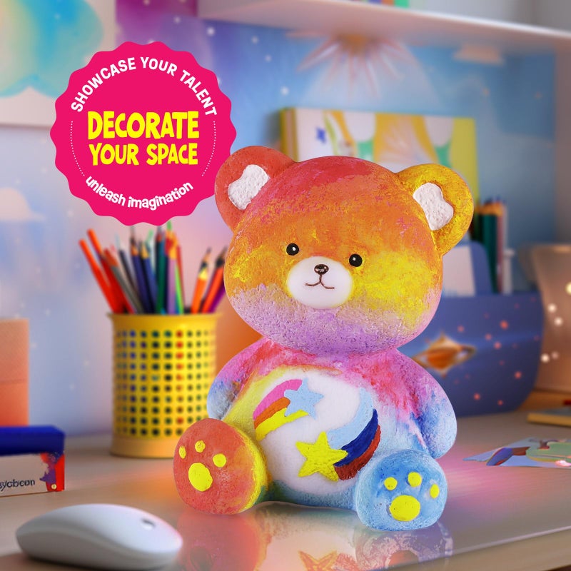 LAOESE Paint Your Own Bear Lamp Kit, Art Supplies Arts & Crafts Kit, Painting kit for Kids 6-12, Arts and Crafts for Kids Ages 8-12, Toys Girls Boy Birthday Gift Ages 6 7 8 9 10 11 12+ - Image 4