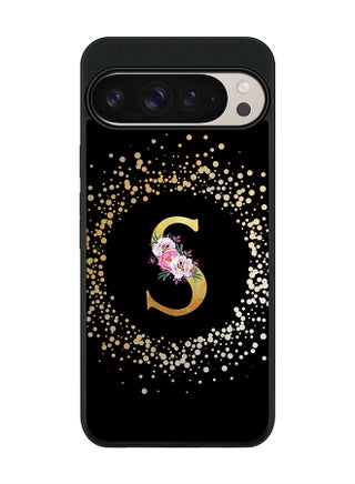Custom Monogram Floral - S ( Black )