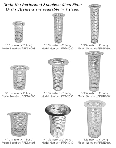 Drain-Net 4" Commercial Floor Drain Strainer, 6" Tall, Perforated Stainless Steel - Image 5