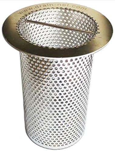 Drain-Net 4" Commercial Floor Drain Strainer, 6" Tall, Perforated Stainless Steel - Image 1