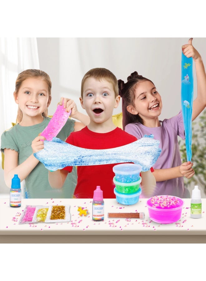 فلاي هسو طقم صنع السلايم للبنات والأولاد - هدايا ألعاب السلايم ديي سلايم للأطفال أطقم صنع السلايم الرغوي الرقيق اللامع مع أطقم السلايم ذات سحر يونيكورن للفتيات والأولاد 6 سنوات فأكثر - Image 3