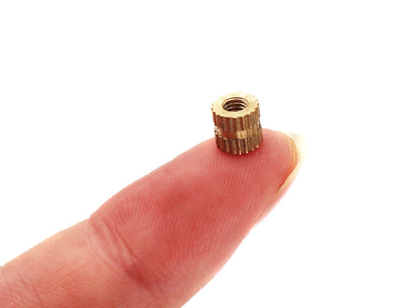 binifiMux 300pcs M3 Knurled Threaded Inserts, Brass Female Press in Embedment Heat Set Nuts Assortment Kit for Laptop 3D Printer Plastic - Image 5