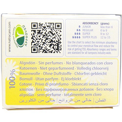 NATRACARE Organic 100% Cotton Tampons Regular 10 Count - Image 2