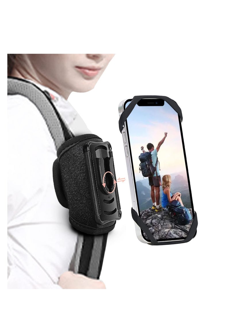 Excefore Outdoor backpack strap clip for phone, Detachable Convenient mobile Smartphone Holder for Shoulder Strap for Hiking, Alpinism, Climbing, Traveling - Image 1