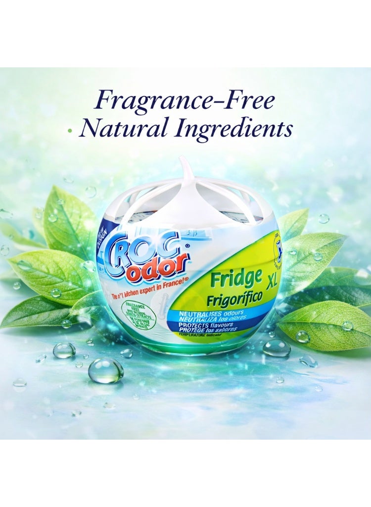 تمساح رائحة مزيل روائح الثلاجة كروك أودور XL ومعطر – مزيل روائح قوي للثلاجة والفريزر والمطبخ والمخزن – مزيل فعال لروائح الثلاجة يدوم طويلاً، سهل الاستخدام بوضعه مباشرة - Image 2