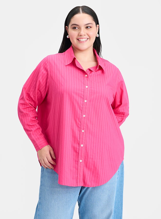 Virgio VIRGIO Cotton Pink Lace Shirt  - Image 2