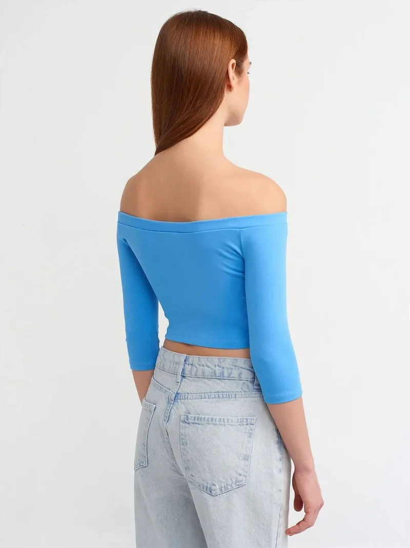 ديلفين Dilvin Women’s Off-shoulder Crop Blouse