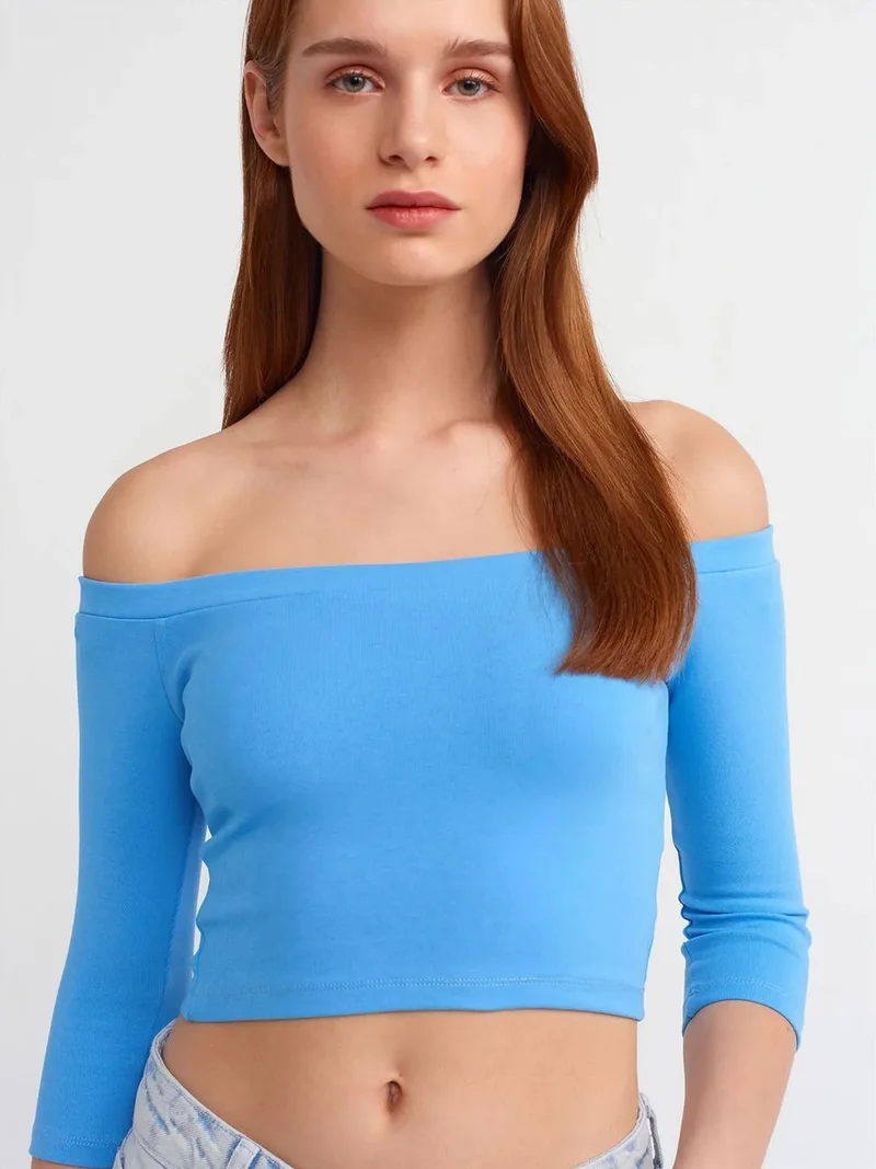 ديلفين Dilvin Women’s Off-shoulder Crop Blouse