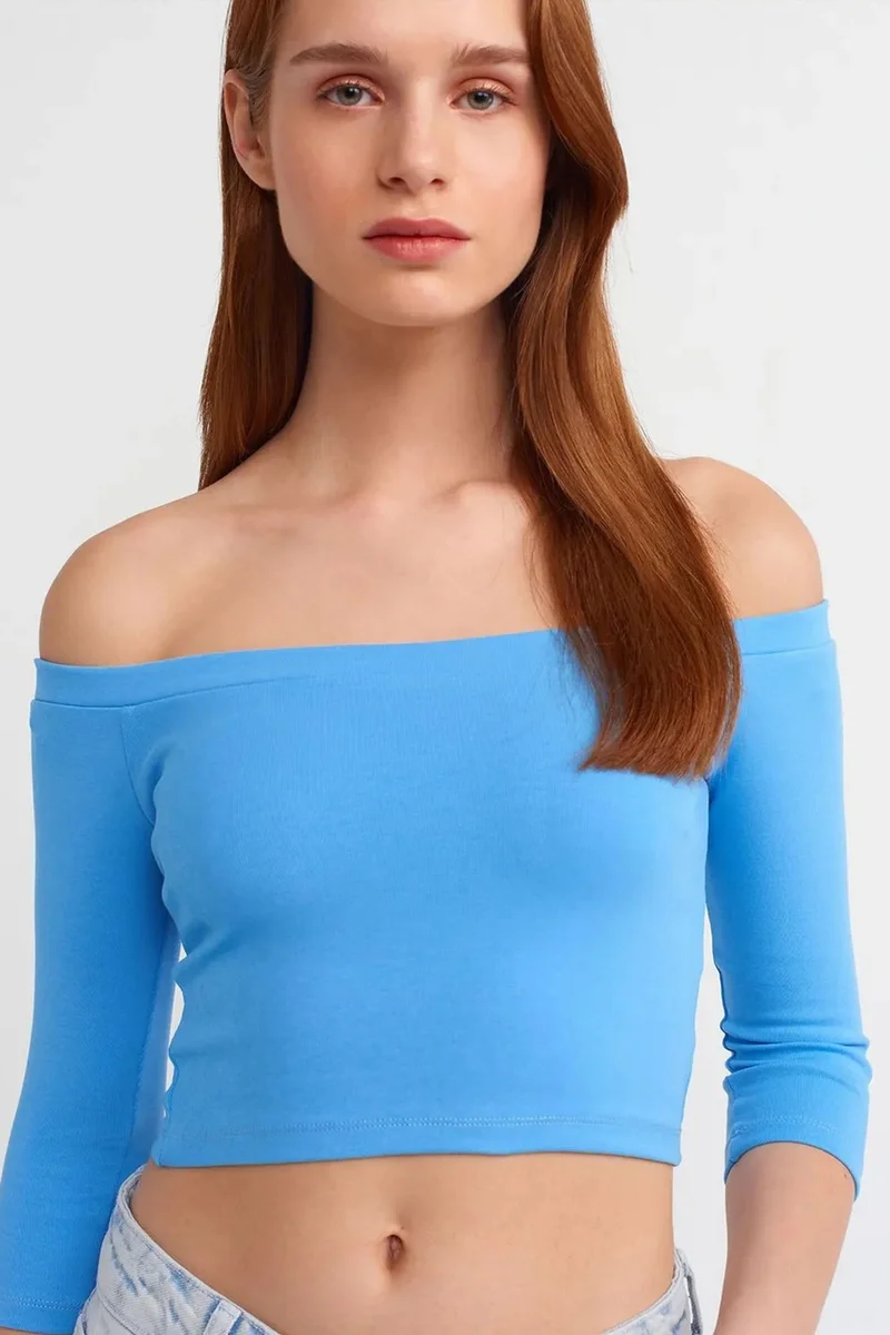 DILVIN Women’s Off-shoulder Crop Blouse