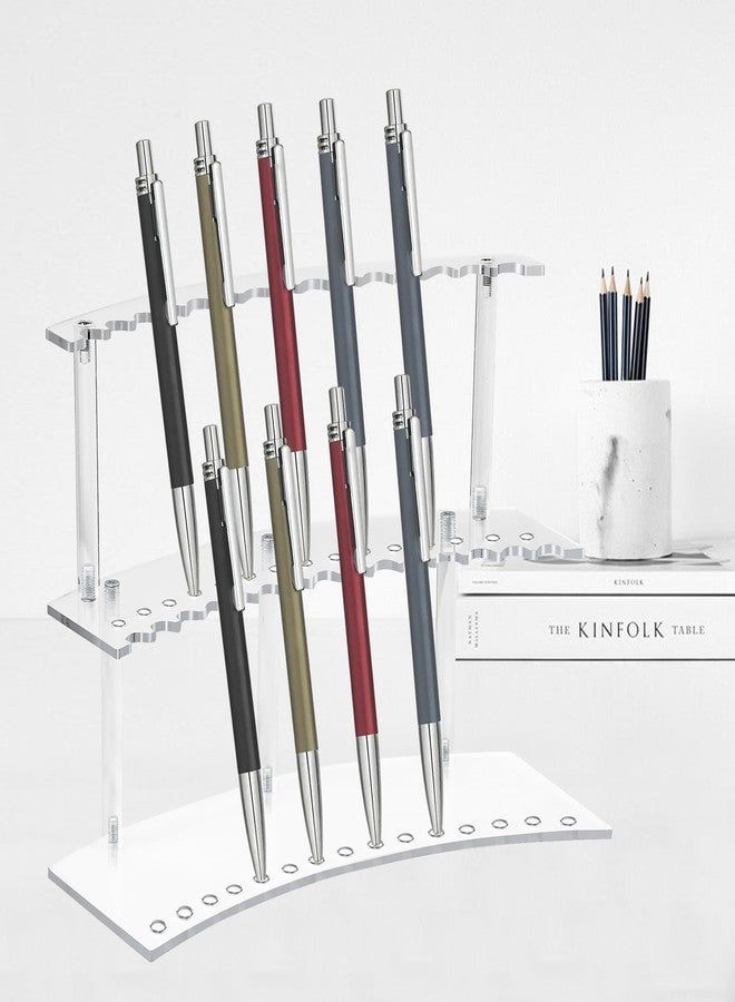 DUYIY 30-Slot Acrylic Pen & Makeup Brush Organizer Holder - 2 Tier Detachable Display Stand for Pens, Pencils, Brushes, Office, School, Home, or Store Display - Image 4