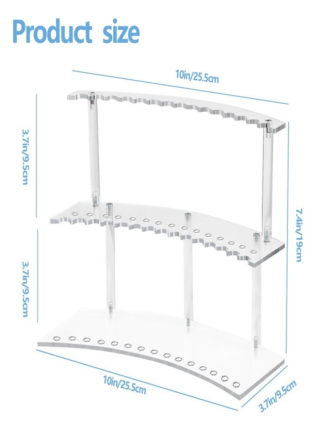 DUYIY 30-Slot Acrylic Pen & Makeup Brush Organizer Holder - 2 Tier Detachable Display Stand for Pens, Pencils, Brushes, Office, School, Home, or Store Display - Image 2