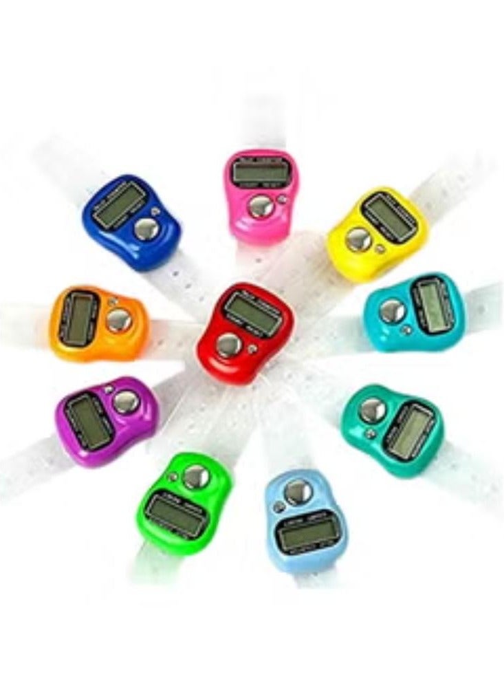 10-Piece Digital Electronic Finger Tally Counter Multicolour - Image 1