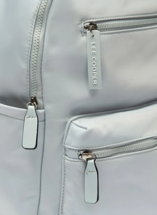 Lee Cooper Women Solid Backpack with Adjustable Straps and Zip Closure - 30x13x40 cm
