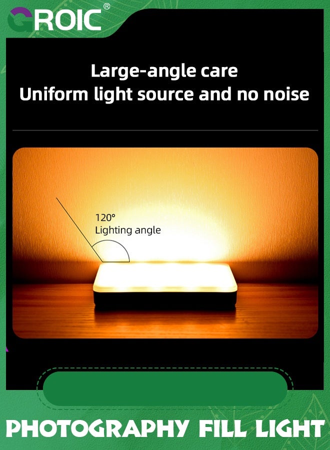 جرويك Rechargeable Photography Fill Light, RGB Video Lights, LED Camera Full Color Light for - 2000mAh Battery, CRI 95+, 2700~6500K, 96 LED+42 Phone Selfies, iPad, Laptop - Image 4