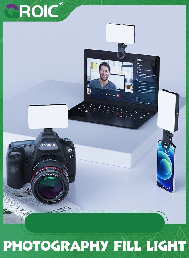 جرويك Rechargeable Photography Fill Light, RGB Video Lights, LED Camera Full Color Light for - 2000mAh Battery, CRI 95+, 2700~6500K, 96 LED+42 Phone Selfies, iPad, Laptop - Image 3