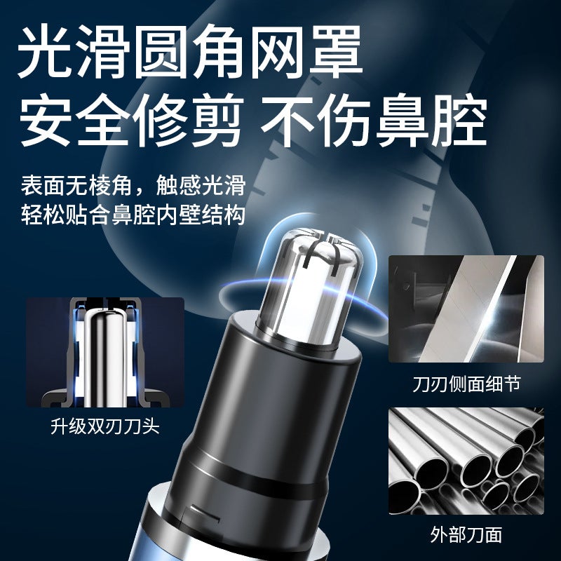 pritech TN-334 Electric Nose Hair Trimmer for Men, Rechargeable, Washable USB, Deep Blue - Image 3