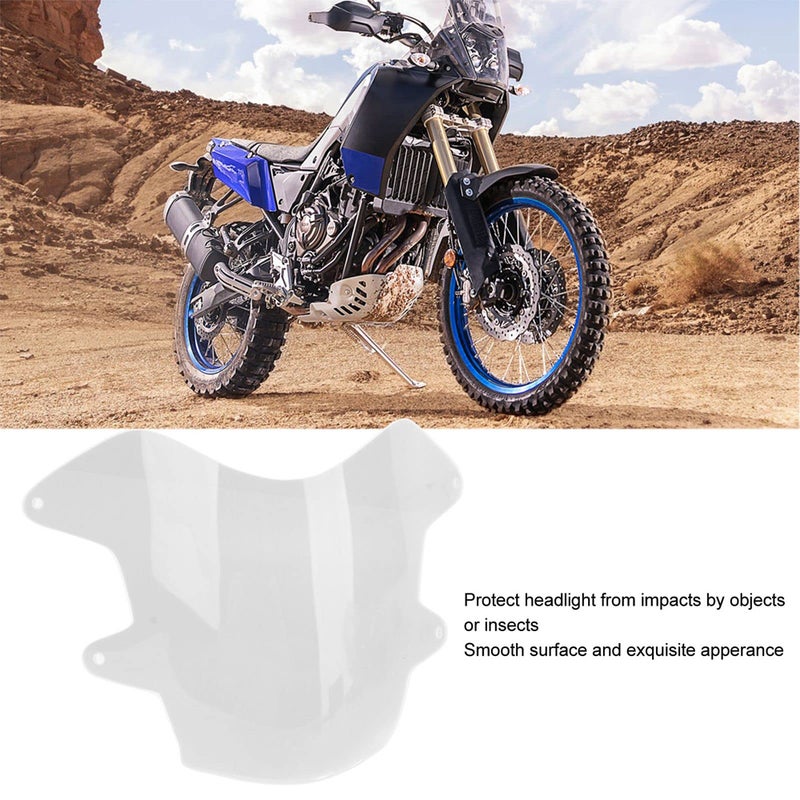 Motorcycle Headlight Protector Guard, Acrylic Motorcycle Headlamp Protective Guard Cover Impact with Mounting Screw for Tenere 700 2019‑Present - Image 4