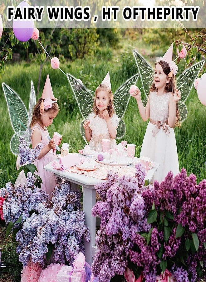 PATPAT Fairy Wings for Kids 5+ Years, Butterfly Wings for Baby Girl Butterfly Theme Birthday Party Decorations with Elf Ears Angel Wings Flower Garland for Decoration Halloween Accessory,White - Image 4