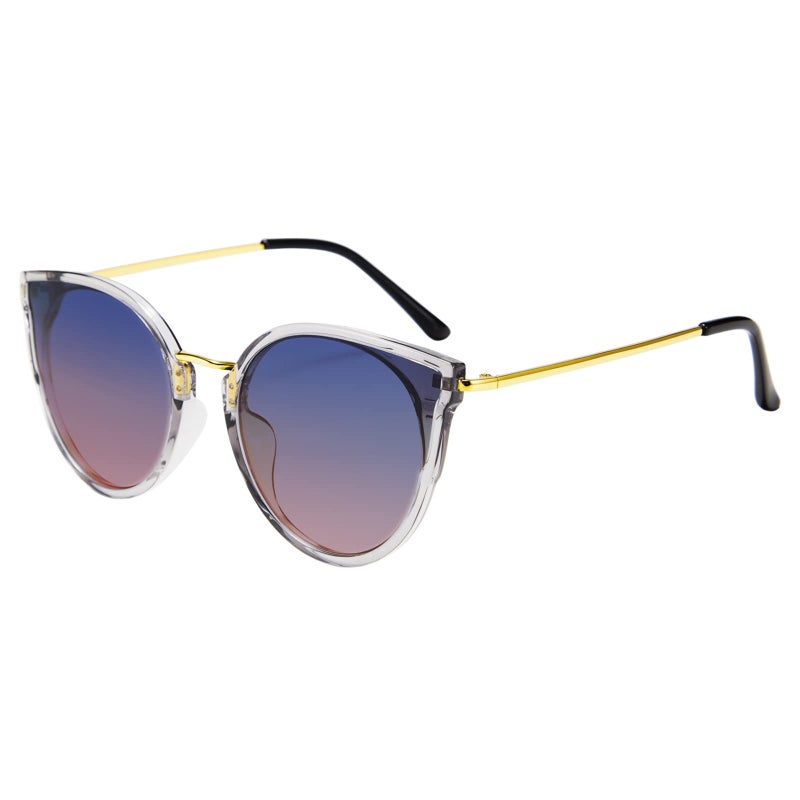 FEISEDY FEISEDY Vintage Polarized Cat Eye Sunglasses for Women Oversized Round Sunglasses Anti Glare B7000  - Image 4