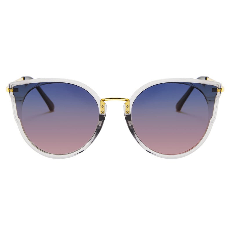 FEISEDY FEISEDY Vintage Polarized Cat Eye Sunglasses for Women Oversized Round Sunglasses Anti Glare B7000  - Image 1