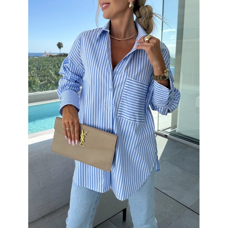 Spot New Striped Long-Sleeved Shirt - Image 3