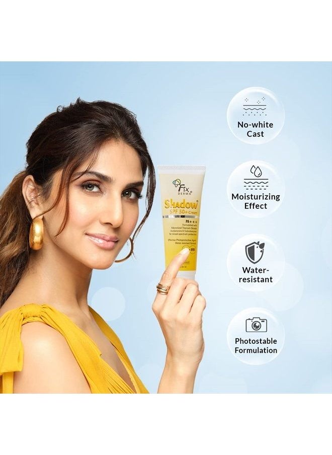 FIXDERMA Fixderma Shadow SPF 50+ Cream | Sunscreen for Face | Dermatologist Tested Sunscreen SPF 50 | Skin Sun Protection | Broad Spectrum Sunscreen for UV Protection Suitable for All Skin Types - 2.64 Fl Oz  - Image 3
