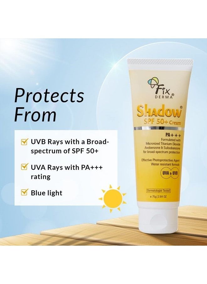 FIXDERMA Fixderma Shadow SPF 50+ Cream | Sunscreen for Face | Dermatologist Tested Sunscreen SPF 50 | Skin Sun Protection | Broad Spectrum Sunscreen for UV Protection Suitable for All Skin Types - 2.64 Fl Oz  - Image 5