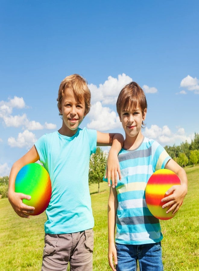 Hooqict 6 Pack 8.5 Inch Playground Balls with Hand Pump and 6 Portable Ball Net Bags Inflatable Sports Balls for Kids Toddlers Kickballs Dodgeball Handballs Recess Balls Indoor Outdoor Games - Image 3