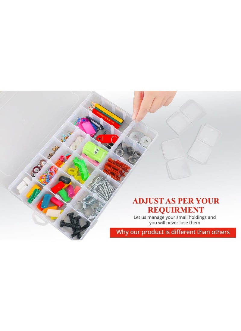 Right Right 36 Grid Multipurpose Plastic Storage Box with Removable/Adjustable Divider for Medicine, Jewellery, Bead, Earring, Hair accessories, Thread, Nail Art, Makeup, Screw, Cosmetics, Stationery (1)  - Image 5