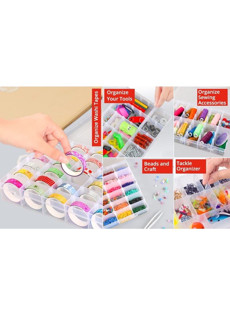Right Right 36 Grid Multipurpose Plastic Storage Box with Removable/Adjustable Divider for Medicine, Jewellery, Bead, Earring, Hair accessories, Thread, Nail Art, Makeup, Screw, Cosmetics, Stationery (1)  - Image 3
