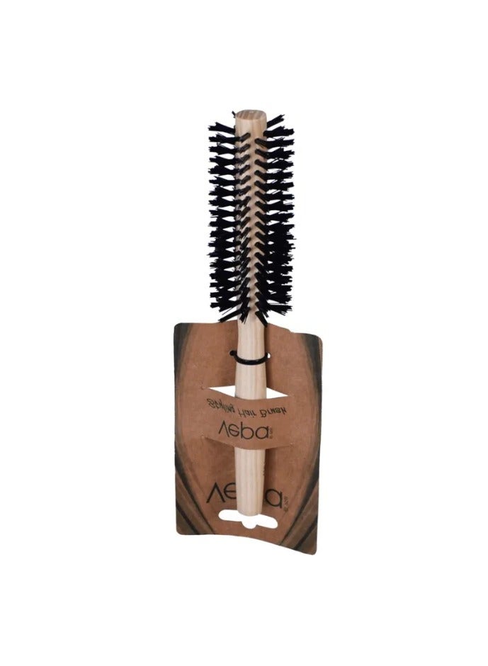 Vepa Vepa N-021 Natural Wooden Round Hair Brush – Eco-Friendly Anti-Static Styling Brush for All Hair Types | Heat-Resistant Bristles & Comfortable Grip | Beige - Image 1
