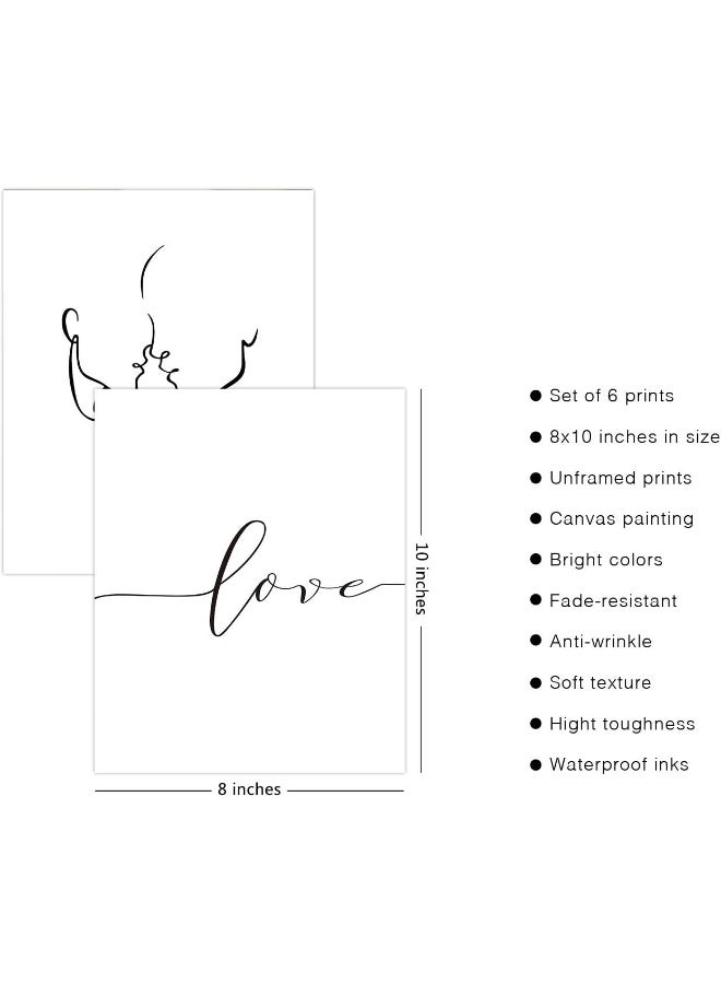 Home Trove Hogebig Minimalist Wall Art Prints Black And White Love Line Art Wall Decor Abstract Canva Wall Art Pictures Art Posters For Living Room Bedroom Decor (8"X10" Unframed)  - Image 3