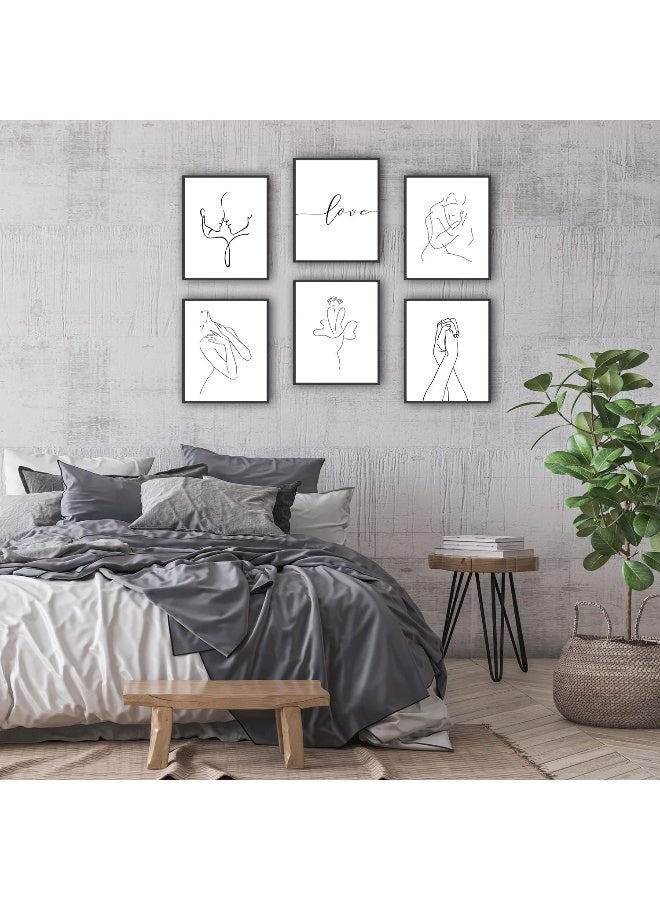 Home Trove Hogebig Minimalist Wall Art Prints Black And White Love Line Art Wall Decor Abstract Canva Wall Art Pictures Art Posters For Living Room Bedroom Decor (8"X10" Unframed)  - Image 2