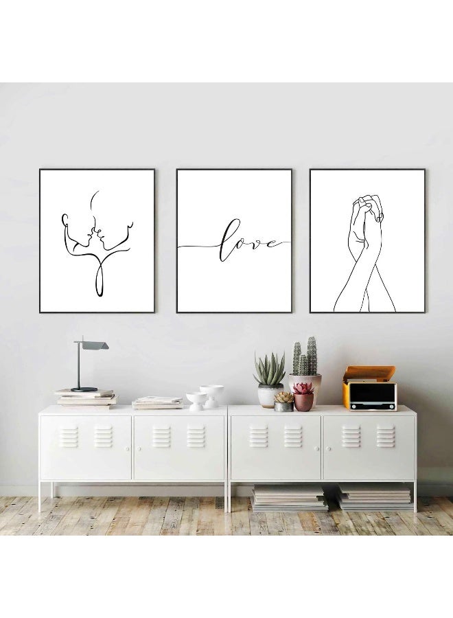 Home Trove Hogebig Minimalist Wall Art Prints Black And White Love Line Art Wall Decor Abstract Canva Wall Art Pictures Art Posters For Living Room Bedroom Decor (8"X10" Unframed)  - Image 5