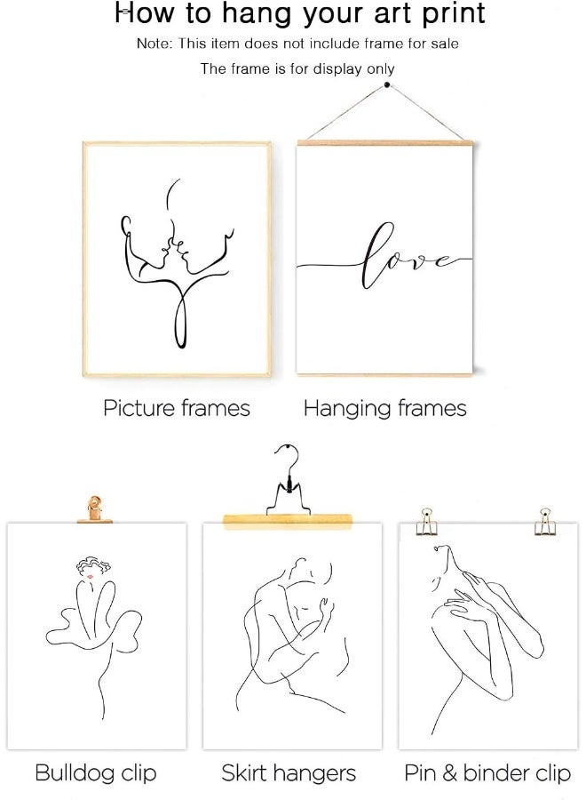 Home Trove Hogebig Minimalist Wall Art Prints Black And White Love Line Art Wall Decor Abstract Canva Wall Art Pictures Art Posters For Living Room Bedroom Decor (8"X10" Unframed)  - Image 4