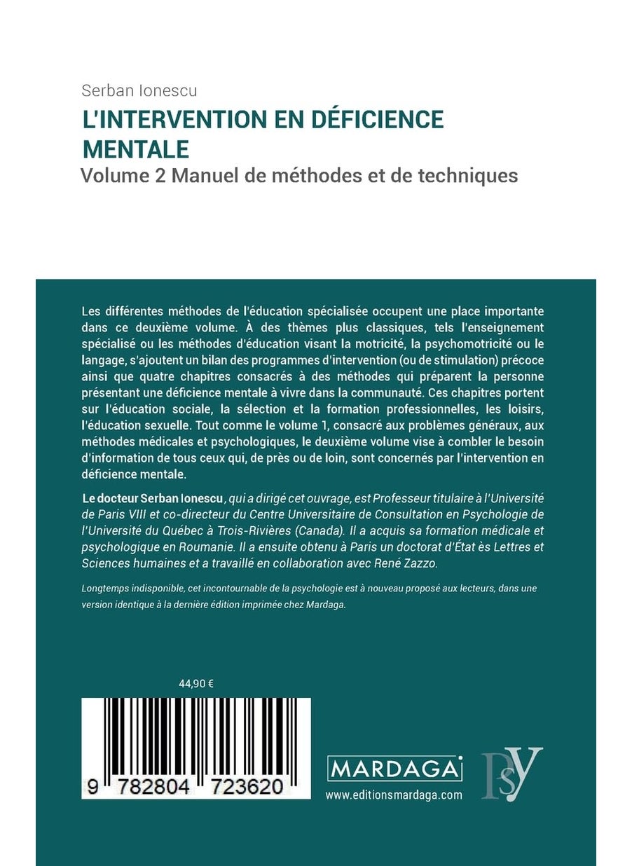 L'intervention en déficience mentale (vol. 2): Volume 2//Manuel de méthodes et de techniques  - Image 2