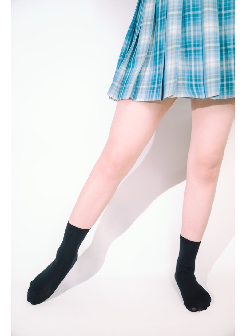 Hopping Island HI Silken Long Black Socks High Elastic Daily Wear Stockings - Image 2