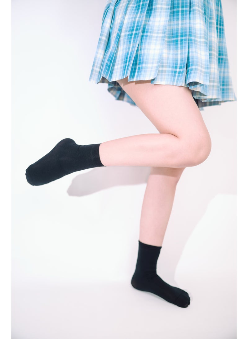 Hopping Island HI Silken Long Black Socks High Elastic Daily Wear Stockings - Image 3