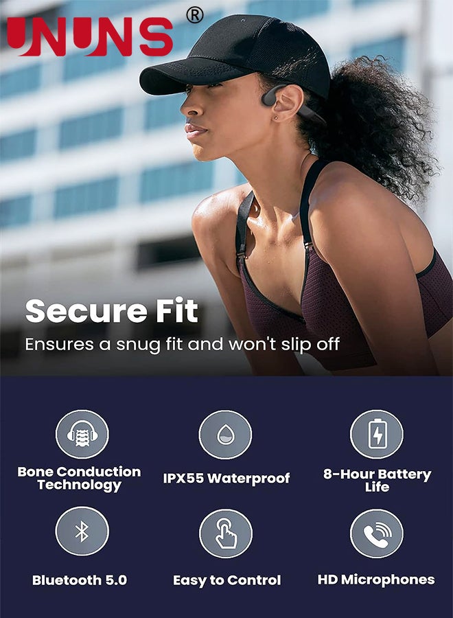 UNUNS Bone Conduction Headphones,Open-Ear Wireless Bluetooth Workout Headphones With Mic,Swimming Professional Waterproof Headset,Earphones For Sports,Running,Gym,Hiking,Cycling,Drving  - Image 3
