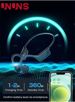 UNUNS Bone Conduction Headphones,Open-Ear Wireless Bluetooth Workout Headphones With Mic,Swimming Professional Waterproof Headset,Earphones For Sports,Running,Gym,Hiking,Cycling,Drving  - Image 5