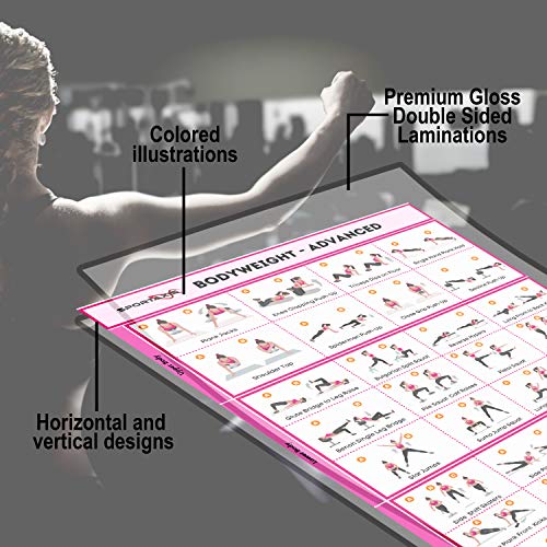 SPORTAXIS No Equipment Laminated Body Weight Workout Poster with Colored Illustrations for Men and Women Home Training Wall Poster (18"x 27") - Image 2