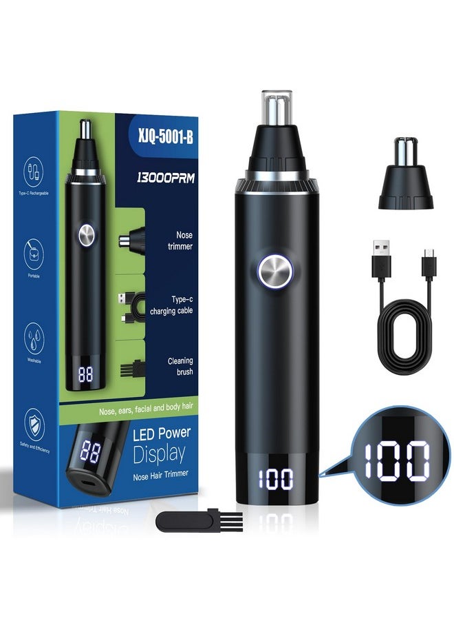 Ginity Ginity Ear & Nose Hair Trimmer with LED Display for Men Women,Painless USB Rechargeable Eyebrow & Facial & Nose Hair Trimmer Clipper,Professional IPX7 Waterproof Dual Edge Blades 12,000 RPM  - Image 1