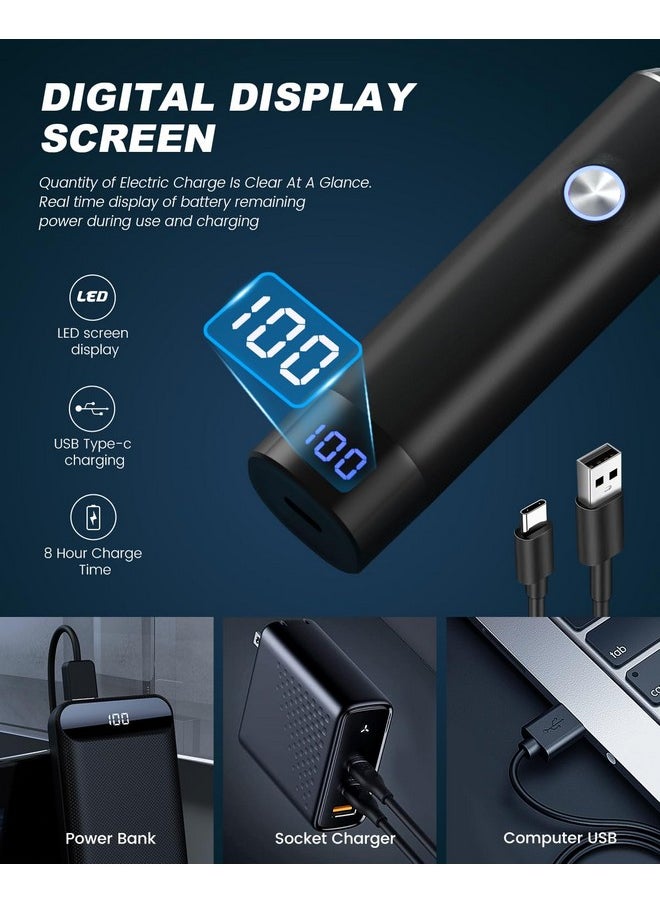 Ginity Ginity Ear & Nose Hair Trimmer with LED Display for Men Women,Painless USB Rechargeable Eyebrow & Facial & Nose Hair Trimmer Clipper,Professional IPX7 Waterproof Dual Edge Blades 12,000 RPM  - Image 2